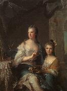 NATTIER, Jean-Marc Madame Marsollier and her Daughter sg oil painting picture wholesale